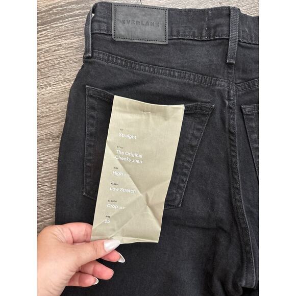 NWT Everlane The Original Cheeky Jean Black Size 25 Crop - Picture 8 of 8